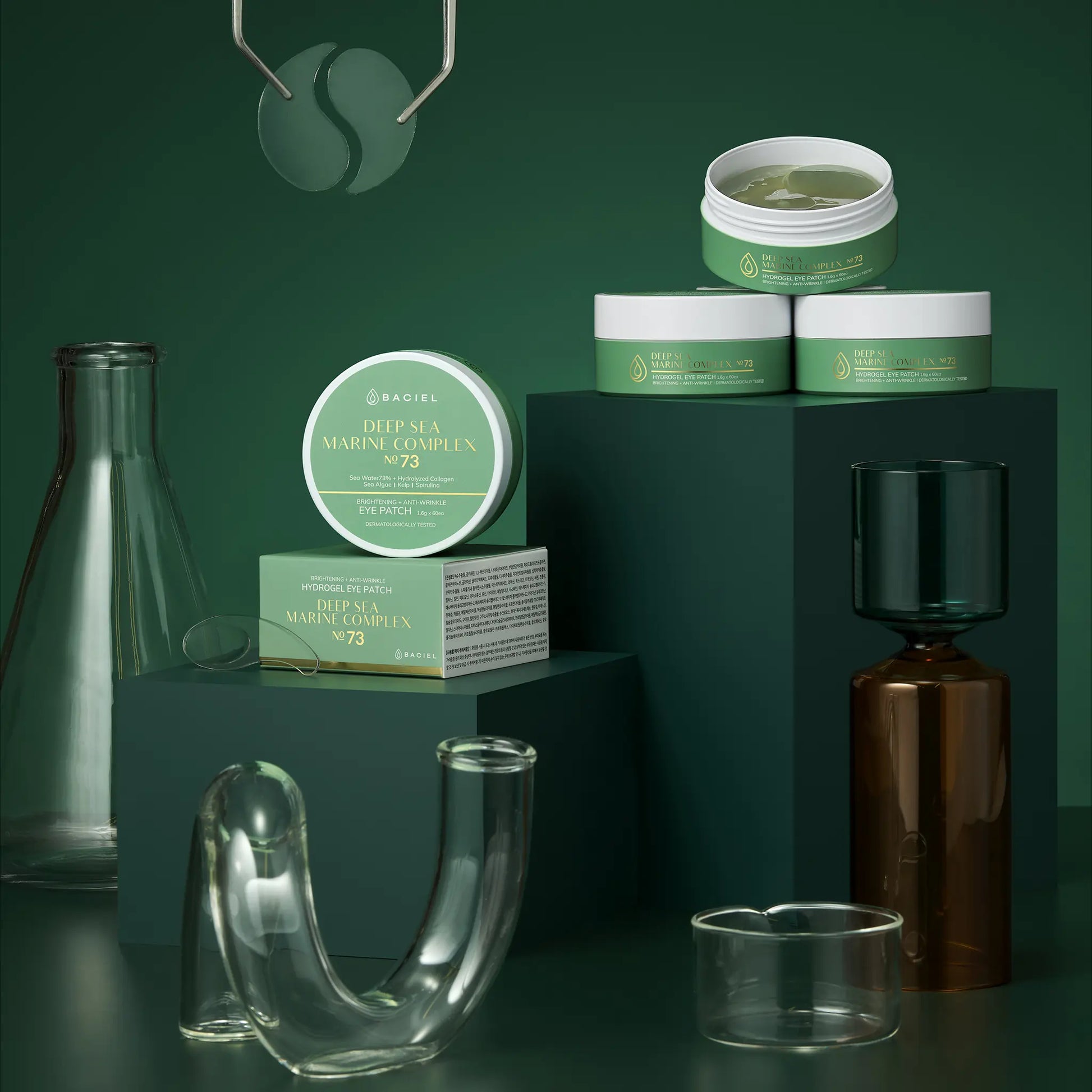 Product set of BACIEL Deep Sea Marine Complex 73 Eye Patch with multiple patches and packaging